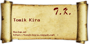 Tomik Kira névjegykártya